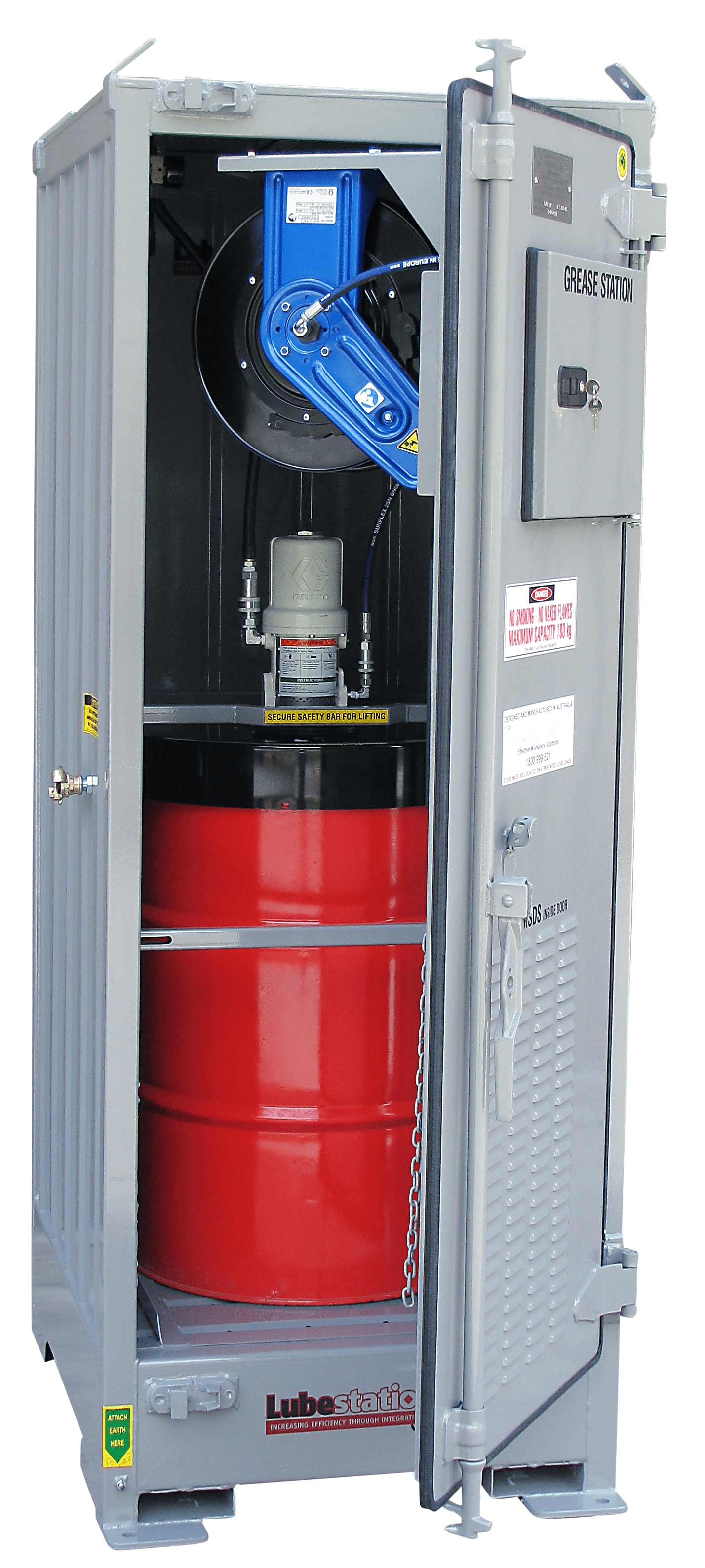 Portable high-pressure grease dispensing system.