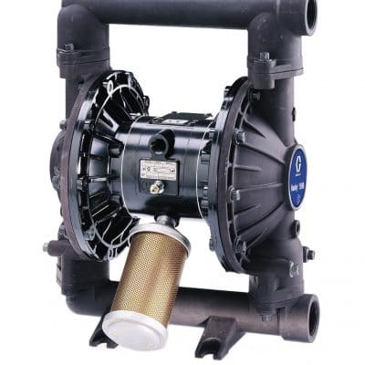 Air-driven diaphragm pump for lubricant dispensing systems in car and machinery maintenance operations.