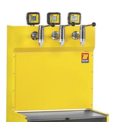 Oil Dispenser Bar With 3 Levers, Nozzles and Digital Flow Meters